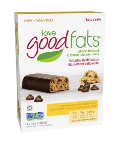 Love Good Fats Plant Based Keto Bars: Chocolate Chip Cookie Dough – 4x39g (156g)