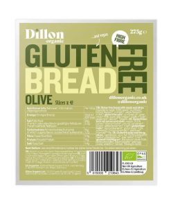 DILLON ORGANIC GLUTEN FREE OLIVE BREAD 250G