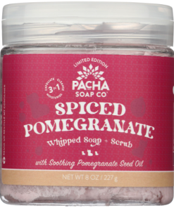 Pacha Soap Co. Whipped Soap + Scrub – Spiced Pomegranate, 227g