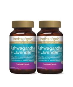 Herbs of Gold Ashwagandha +Lavender Capsule 60s x2