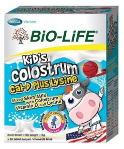 Bio-Life Kid’s Colostrum Calcium D Plus Lysine 600mg Chewable Tablet 30s